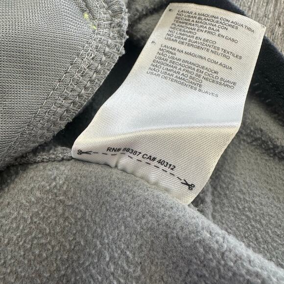 Adidas 3 Striped Logo Gray Neon Green Mens S Full Zip Sweatshirt Hoodie Jacket - Picture 9 of 9